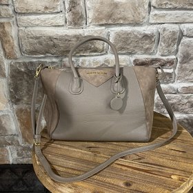 Adrienne Vittadini Taupe Carry-All Bag with Removable Shoulder Strap
