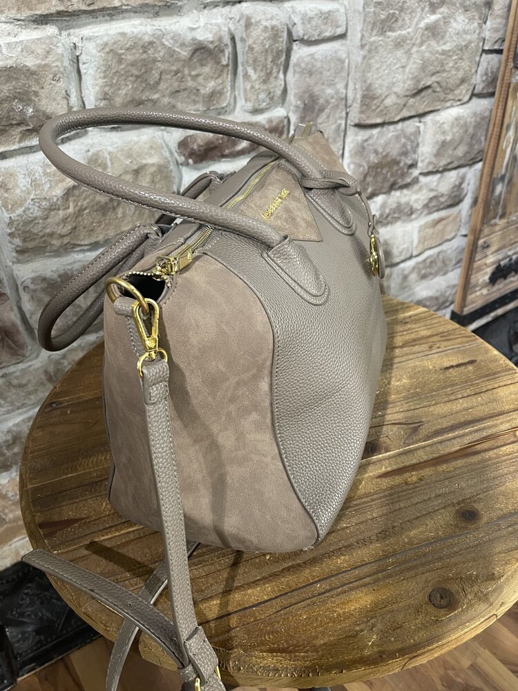 Adrienne Vittadini Taupe Carry-All Bag with Removable Shoulder Strap