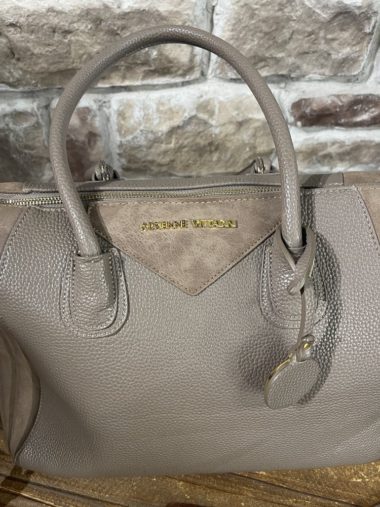 Adrienne Vittadini Taupe Carry-All Bag with Removable Shoulder Strap