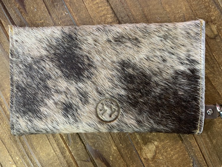 Brown Cowhide Clutch Purse