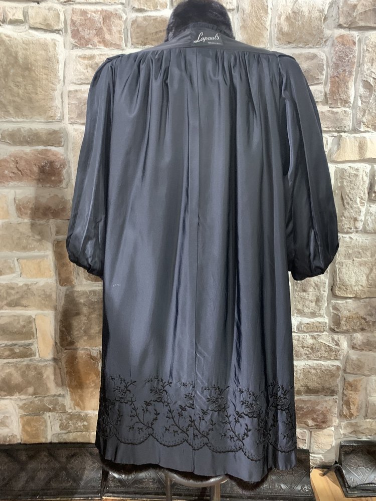 Lapaul's Very Dark Ranch Mink Long Coat with Female Pelts, Size XL