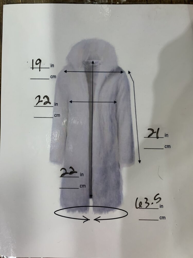 micmac Chic Blush Dyed Blue Fox Section Jacket, Size S