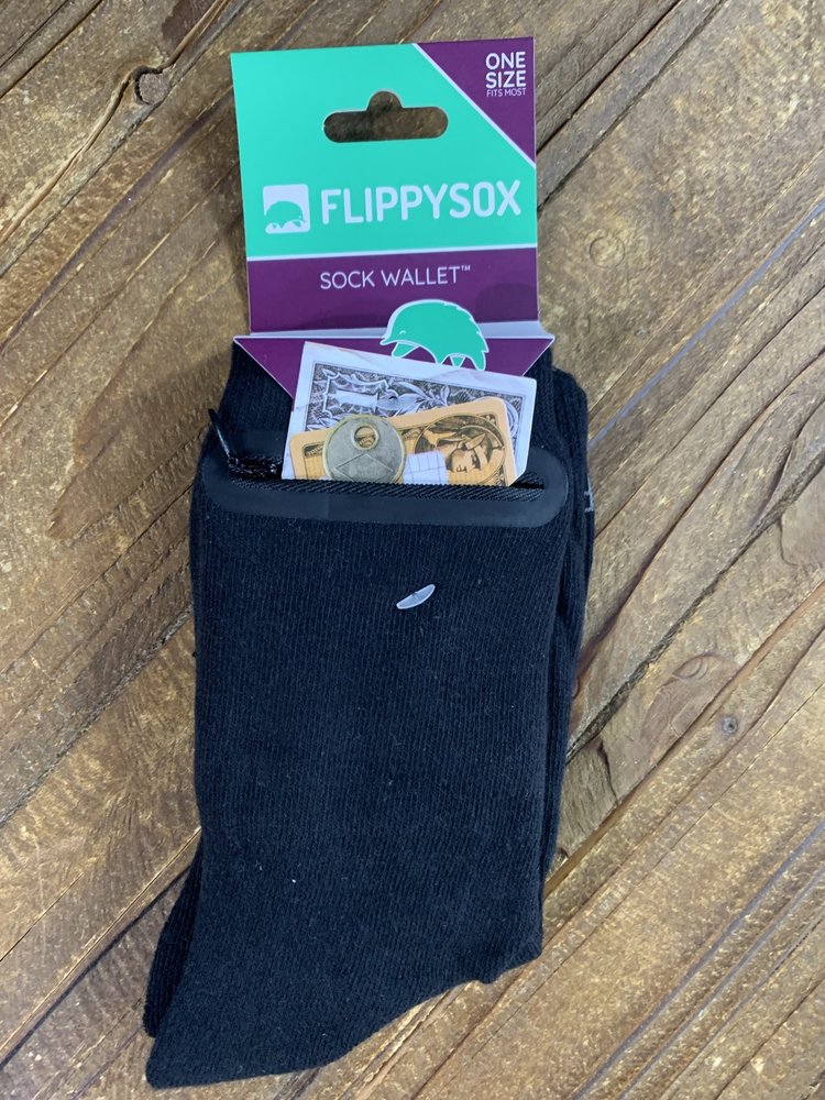 Black Wallet Socks, OS