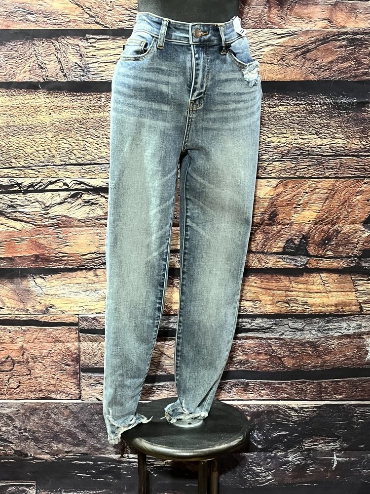 Judy Blue Blue High-Waisted Distressed Skinny Jeans