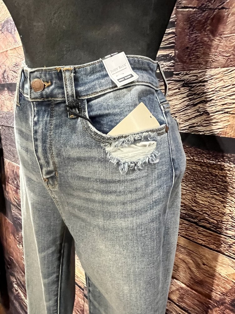 Judy Blue Blue High-Waisted Distressed Skinny Jeans