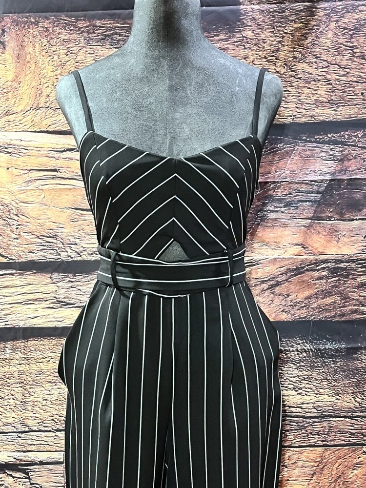 The Vintage Shop Black and White Keyhole Jumpsuit