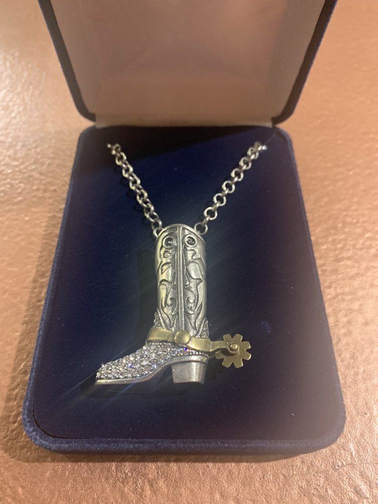 Montana Silversmiths Montana Silversmiths Silver Gold CZ Cowboy Boot Necklace