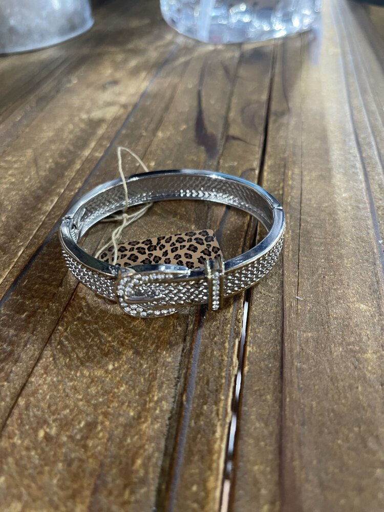 Gold and Silver Belt Buckle Bracelet