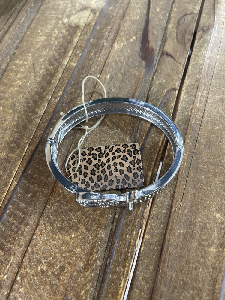 Gold and Silver Belt Buckle Bracelet