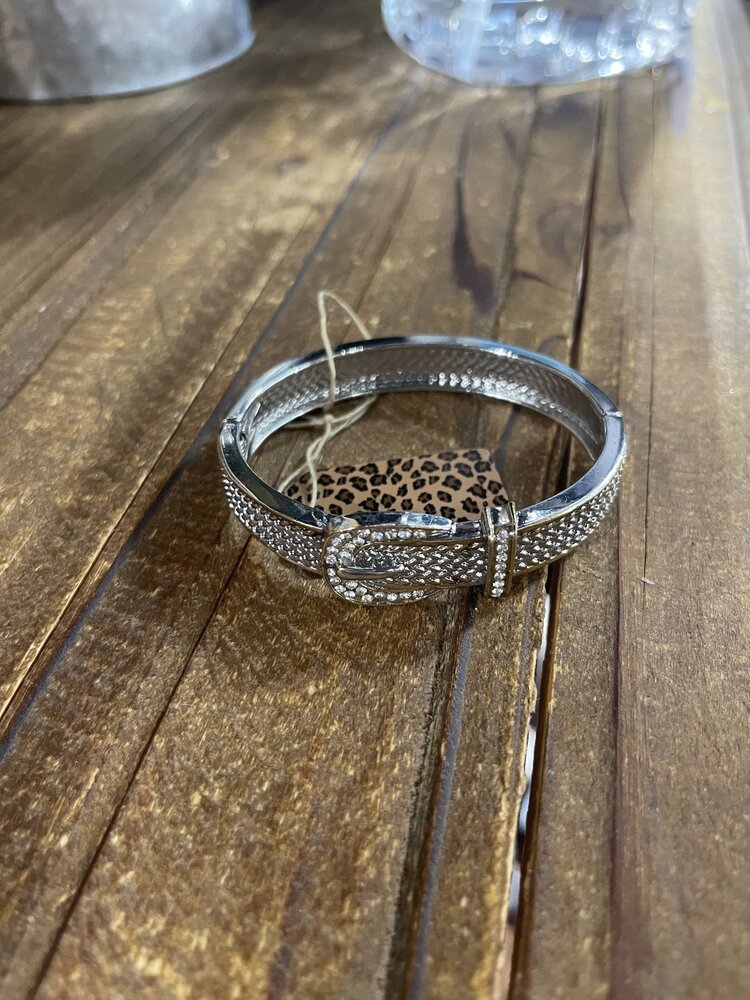 Gold and Silver Belt Buckle Bracelet