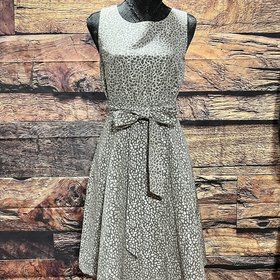 Abbeyglass Silver Two-Toned Sheath Alison Dress, Size S