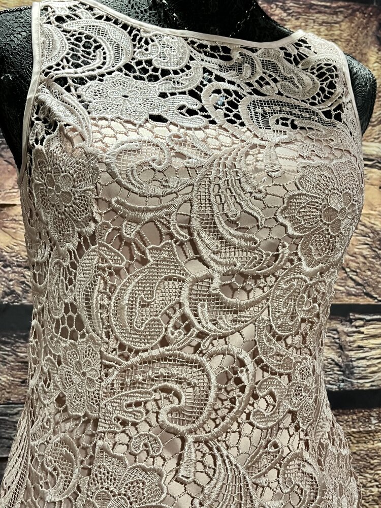 Abbeyglass Silver Two-Toned Sheath Alison Dress, Size S