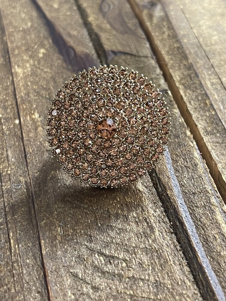 Rose Gold Circle Stretch Bling Ring