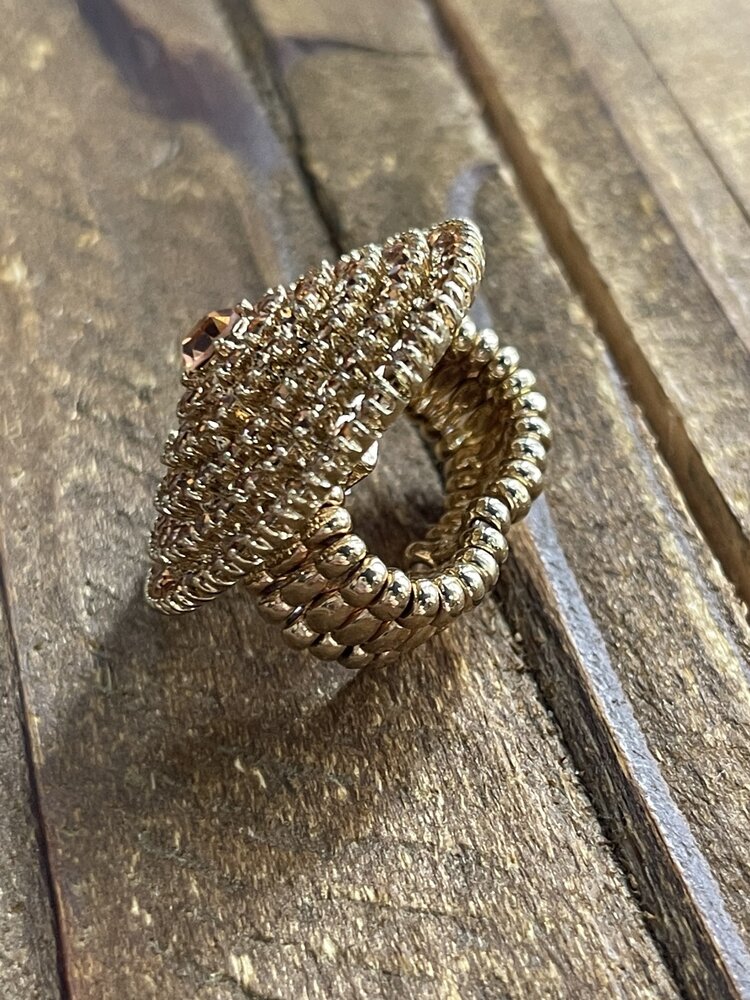 Rose Gold Circle Stretch Bling Ring