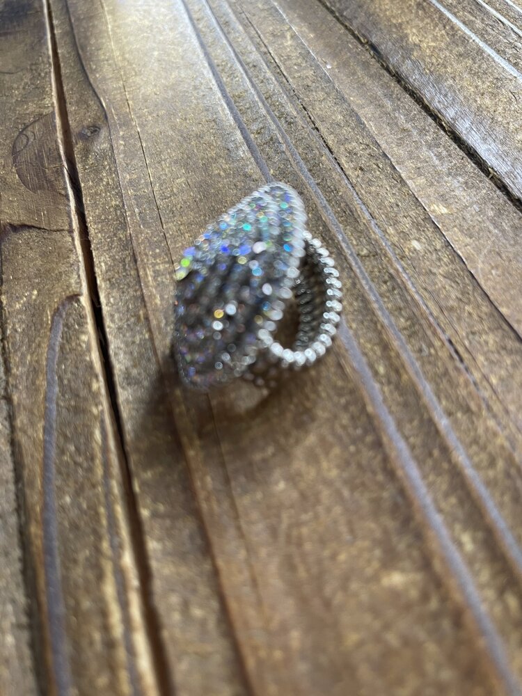 Wona Trading Silver Aurora Borealis  Bling Stretch Ring