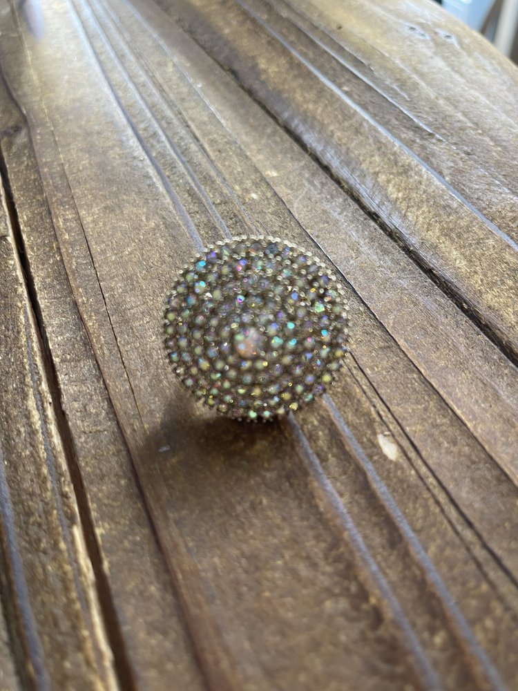 Wona Trading Gold Aurora Borealis  Circle Stretch Bling Ring