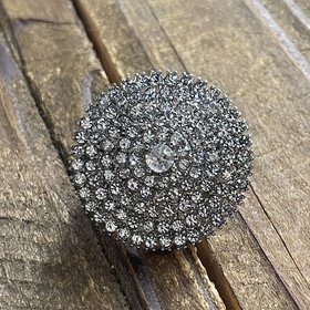 Wona Trading Silver Circle Stretch Bling Ring