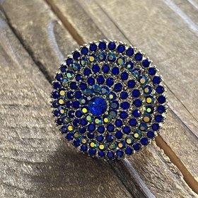 Blue Circle Stretch Bling Ring
