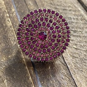 Wona Trading Pink Circle Stretch Bling Ring