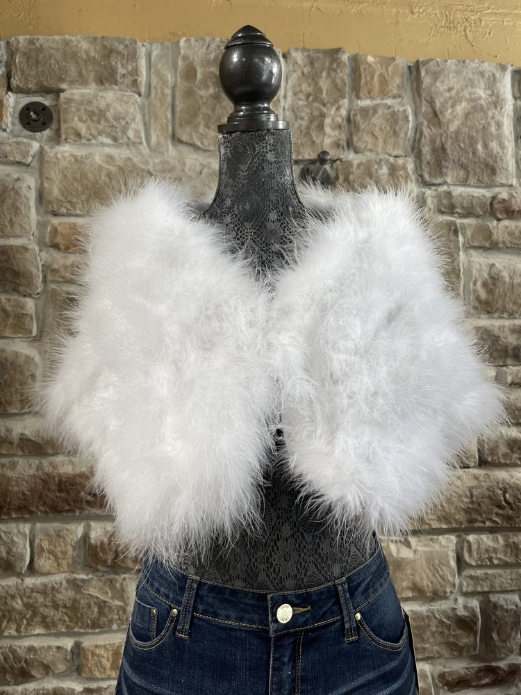 White Ostrich Feather Stole