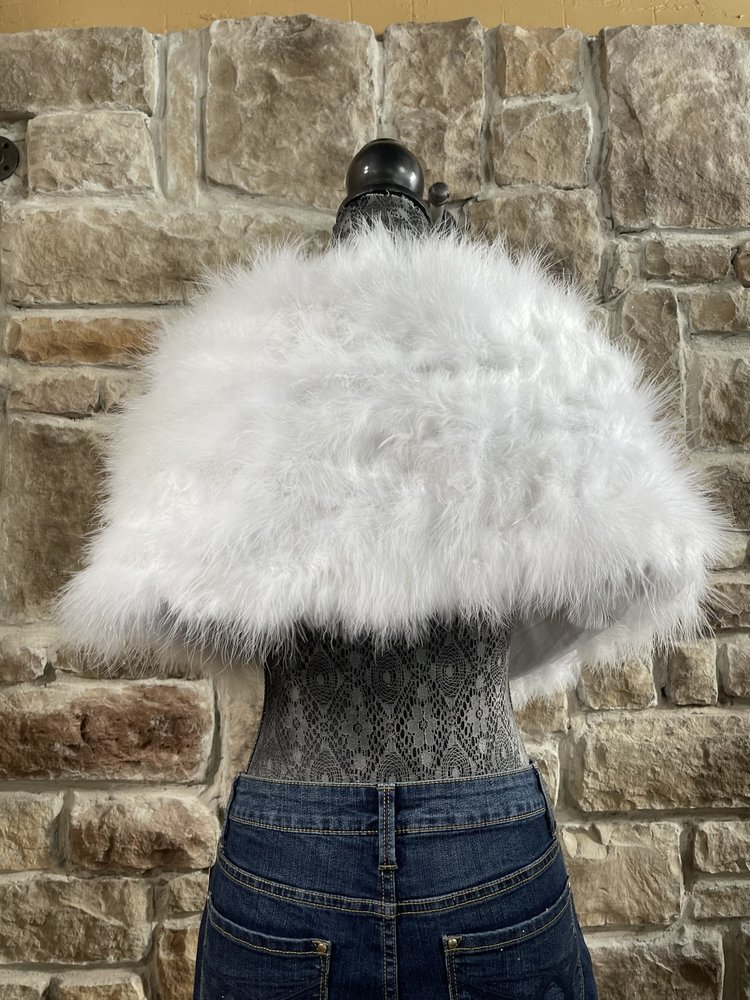 White Ostrich Feather Stole