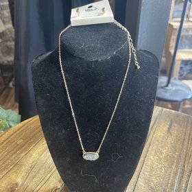 Silver Bling on Gold Kendra Necklace and Earring Set