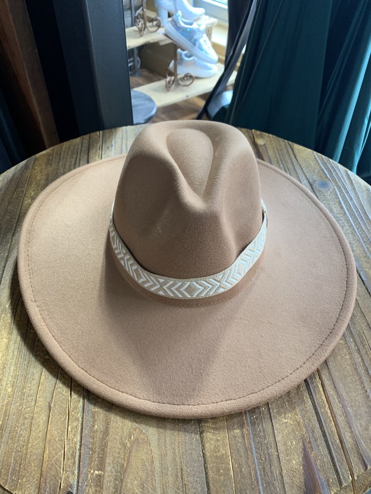 Queens Inc Brown Adjustable Panama Hat with Grosgrain Band