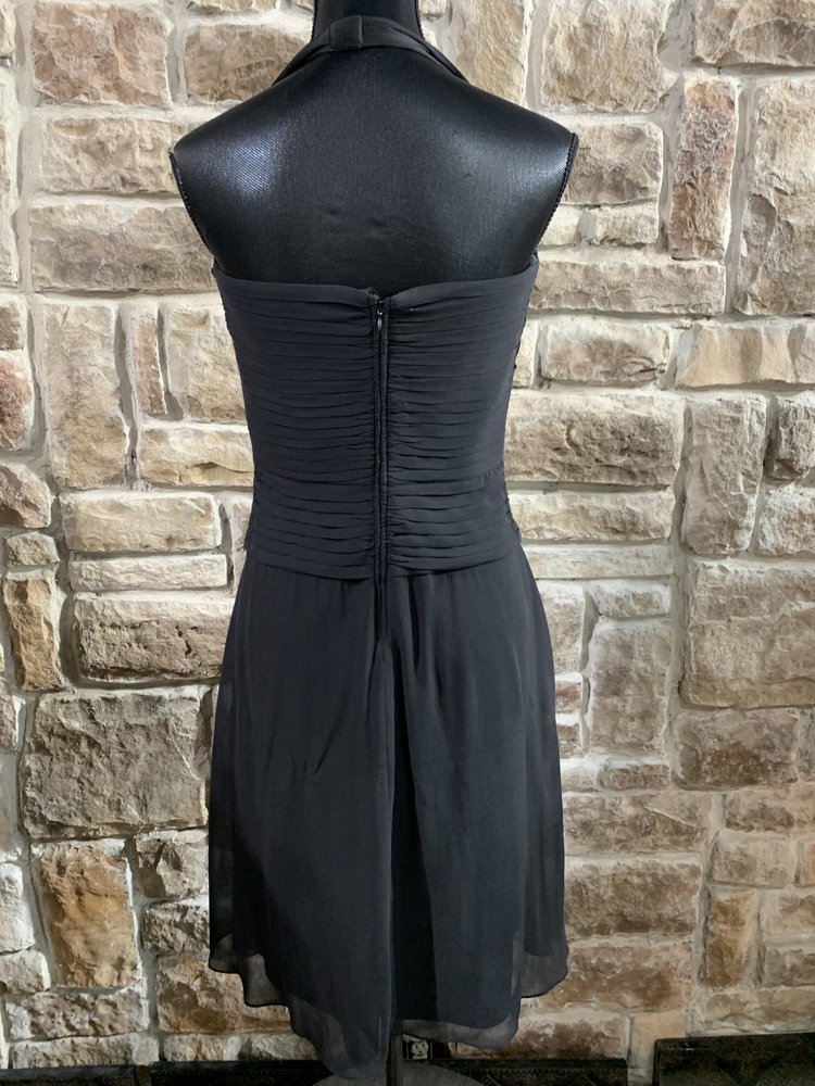 Tadashi Black Ruched Halter Dress, Size 10