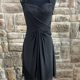 Tadashi Black Ruched Halter Dress, Size 10
