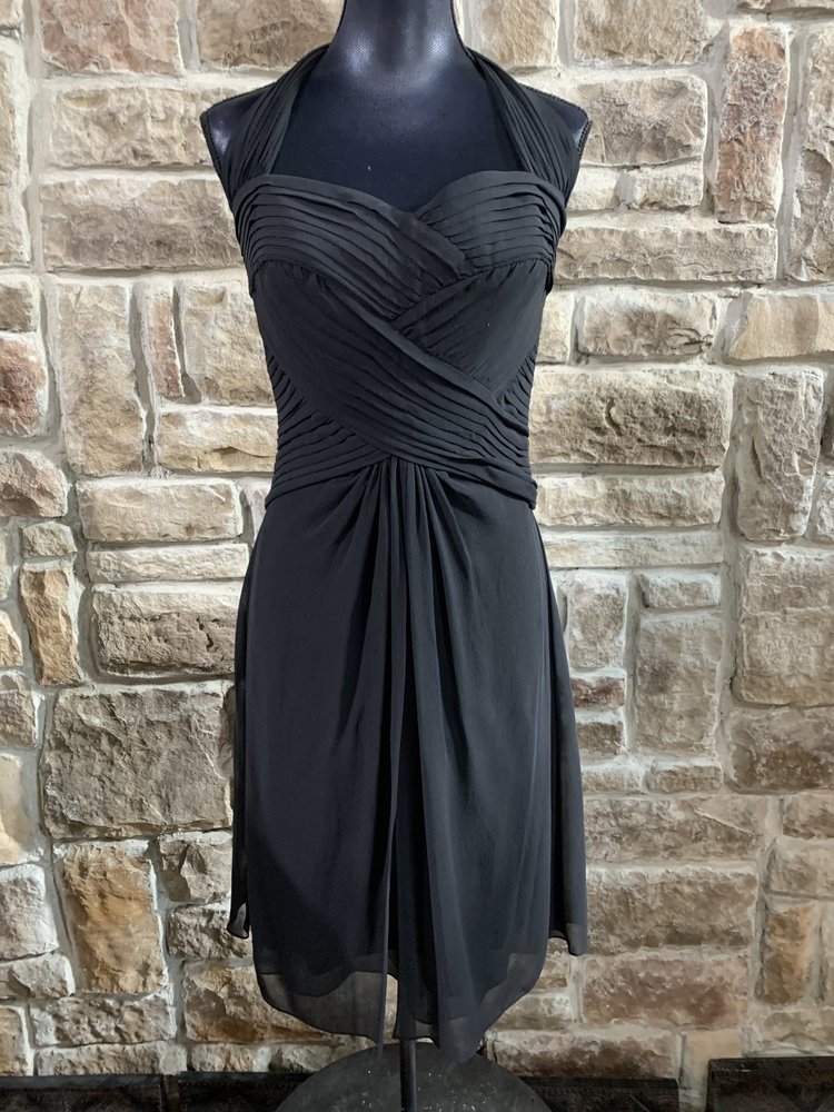 Tadashi Black Ruched Halter Dress, Size 10