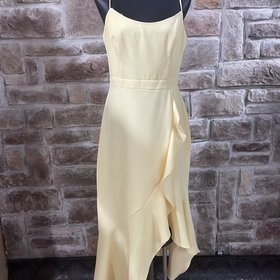 Aqua Lemon Spaghetti Strap Dress w/Ruffle Trim, Size 10