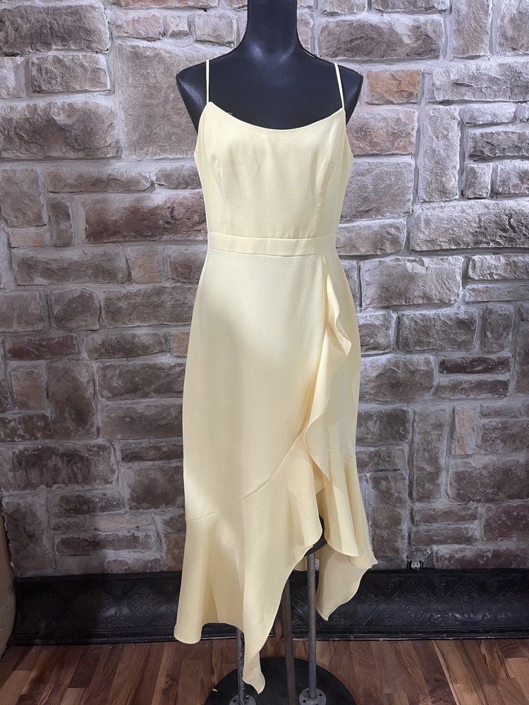 Aqua Lemon Spaghetti Strap Dress w/Ruffle Trim, Size 10