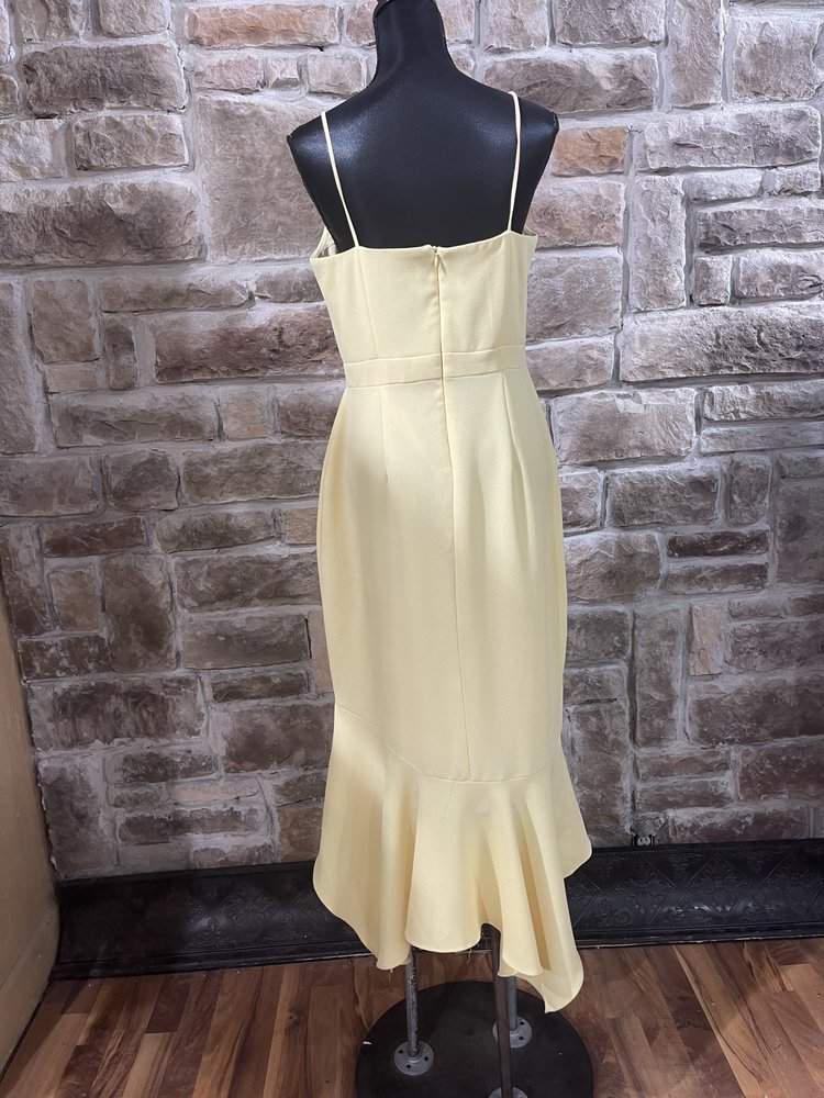 Aqua Lemon Spaghetti Strap Dress w/Ruffle Trim, Size 10
