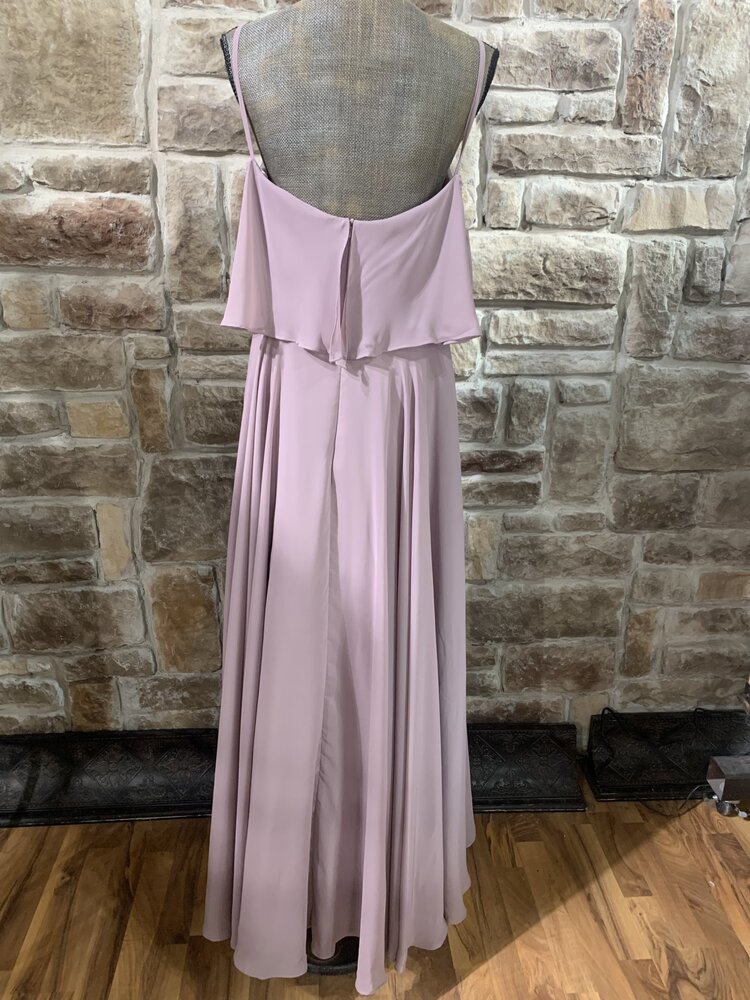 JJ’s House Dusky Mauve Long Chiffon Gown, Size  14