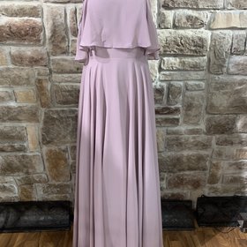 JJ’s House Dusky Mauve Long Chiffon Gown, Size  14