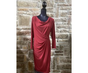 satin burgundy dress midi Deep Burgundy Satin Long-Sleeve Wrap Midi-Dress main image 1