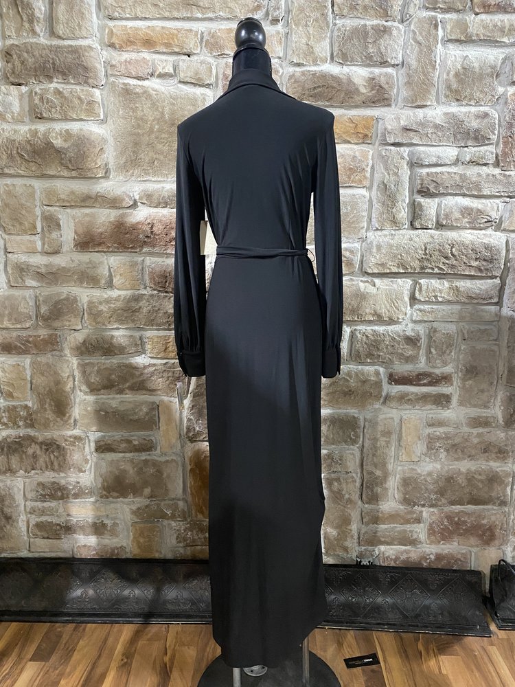 Taylor Black Long Sleeve Dress with Button Down Skirt Size 8