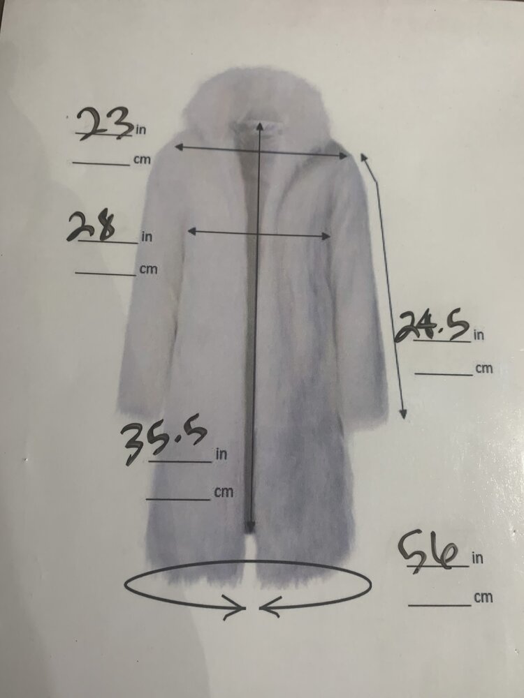 Black Leather Shearling Coat, Size L