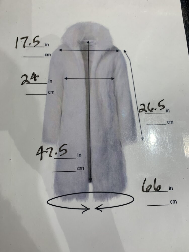 Andre Furs Very Dark Ranch Mink Full Length Coat w/Rolled Cuff, Size L