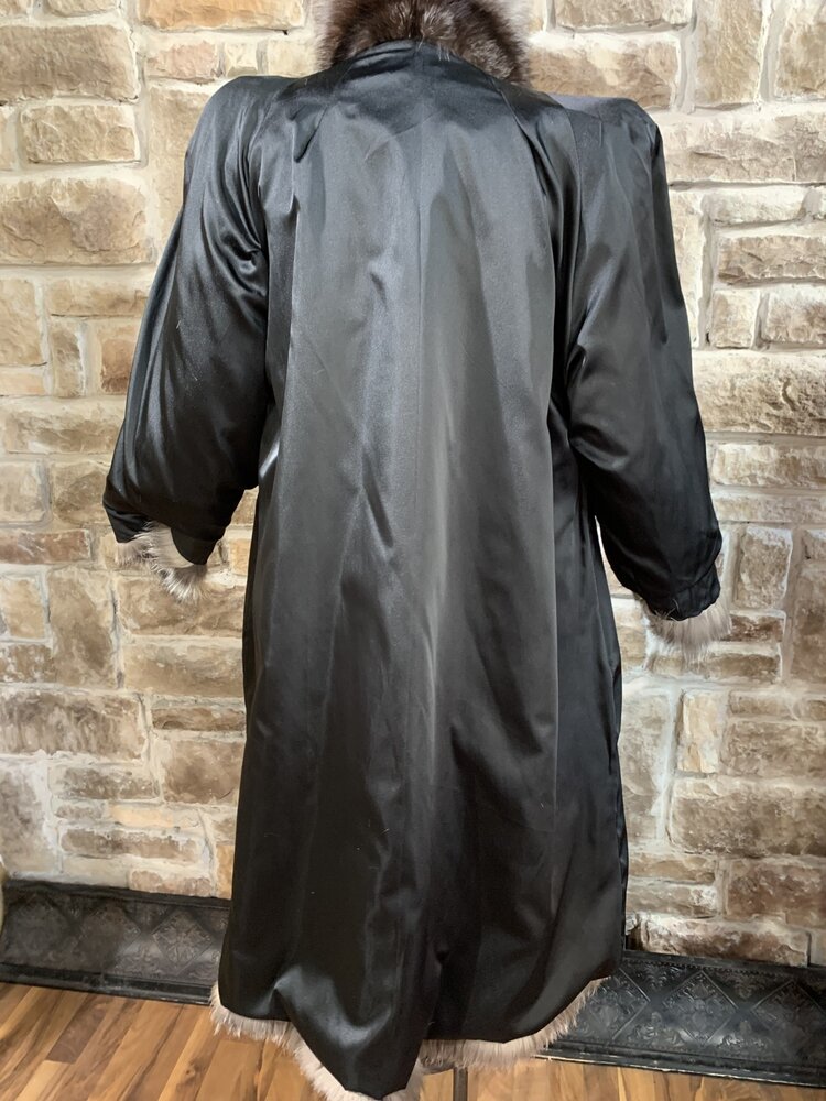 Silver Fox Long Coat, Size L