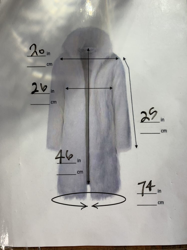 Silver Fox Long Coat, Size L