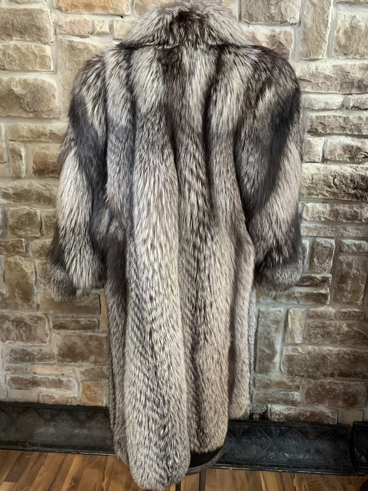 Silver Fox Long Coat, Size L