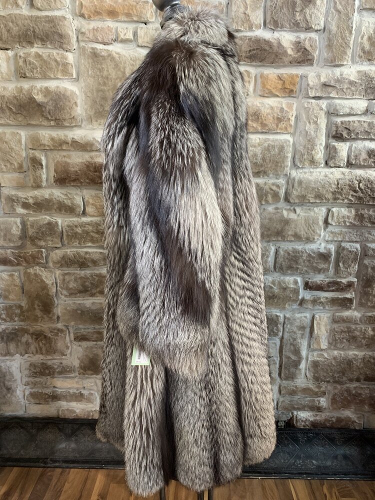 Silver Fox Long Coat, Size L