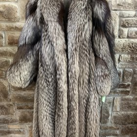 Silver Fox Long Coat, Size L