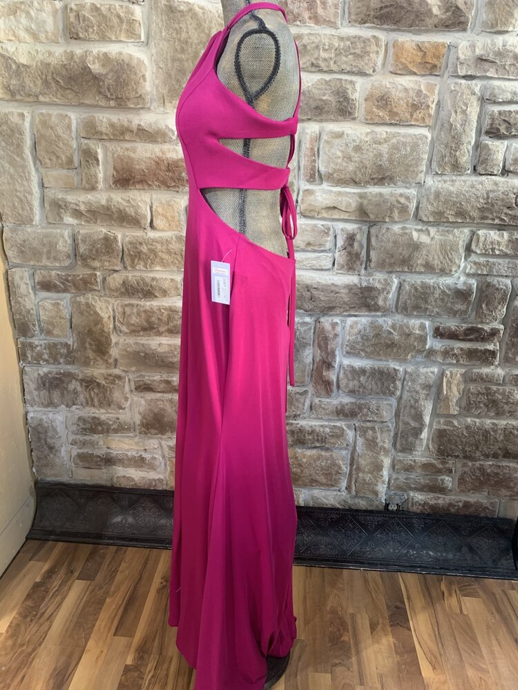 Magenta Halter Neck with Cutout Back, Size XL