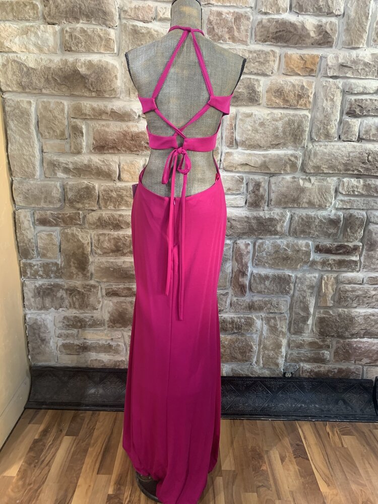 Magenta Halter Neck with Cutout Back, Size XL