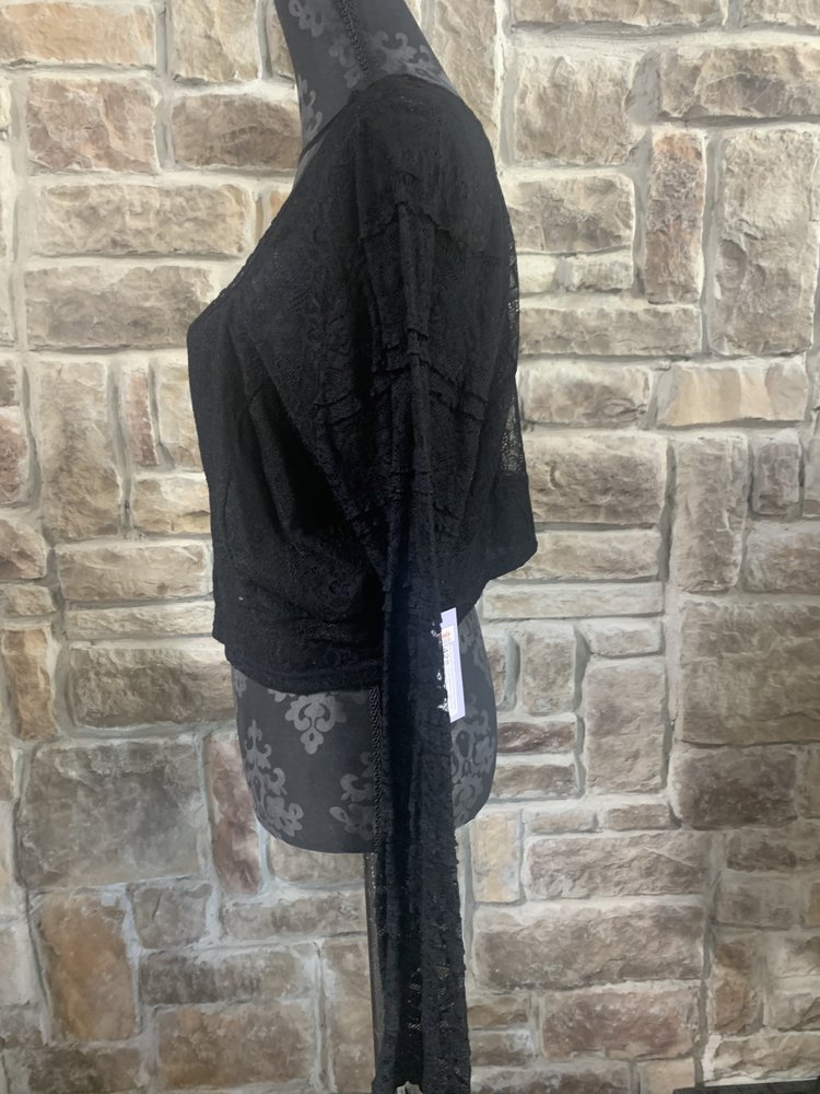 Lace  Sleeves Crop Top, Size 2XL