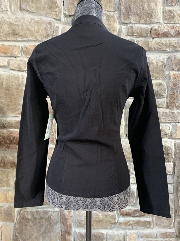 Hearts Rob Black Lace-Up Front Zip Up Jacket