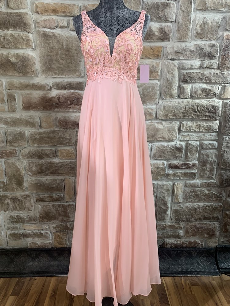 Nox Anabel Blush Applique Overlay Top, Size XS