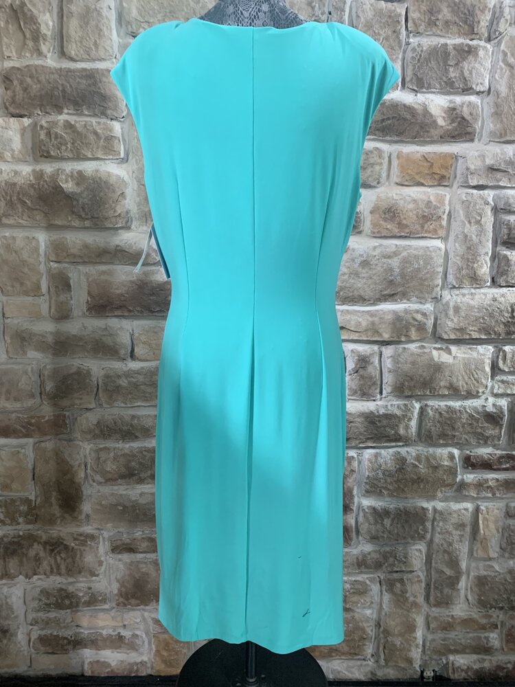 American Living Green Cross Wrap Ruched Dress, Size 16